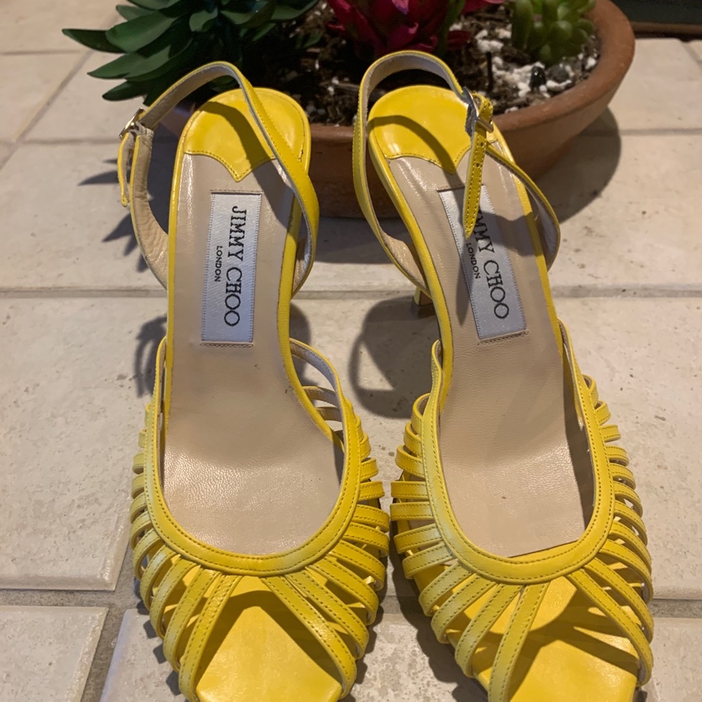 Vintage Jimmy Choo Yellow Heels